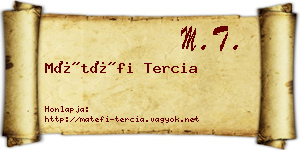 Mátéfi Tercia névjegykártya